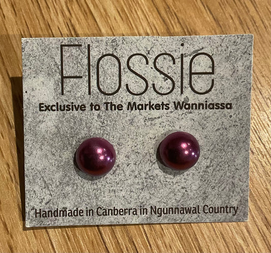 *Earrings Maroon Small Studs
