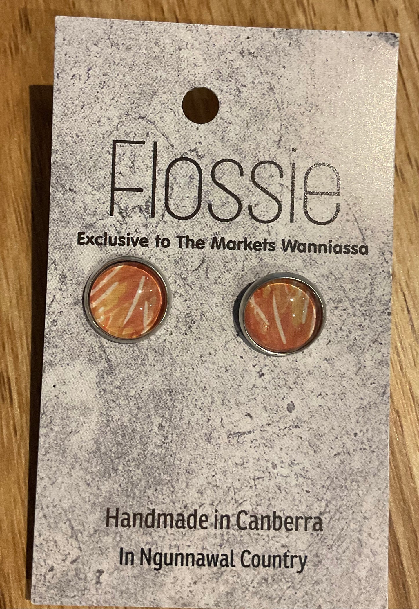 *Earrings Ochre Print Studs