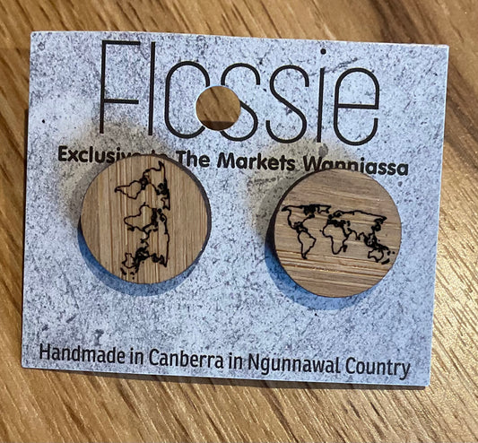 *Earrings World Map Studs