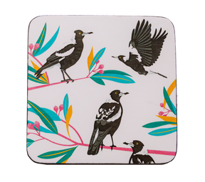 Set of 4 Coasters - Magpie