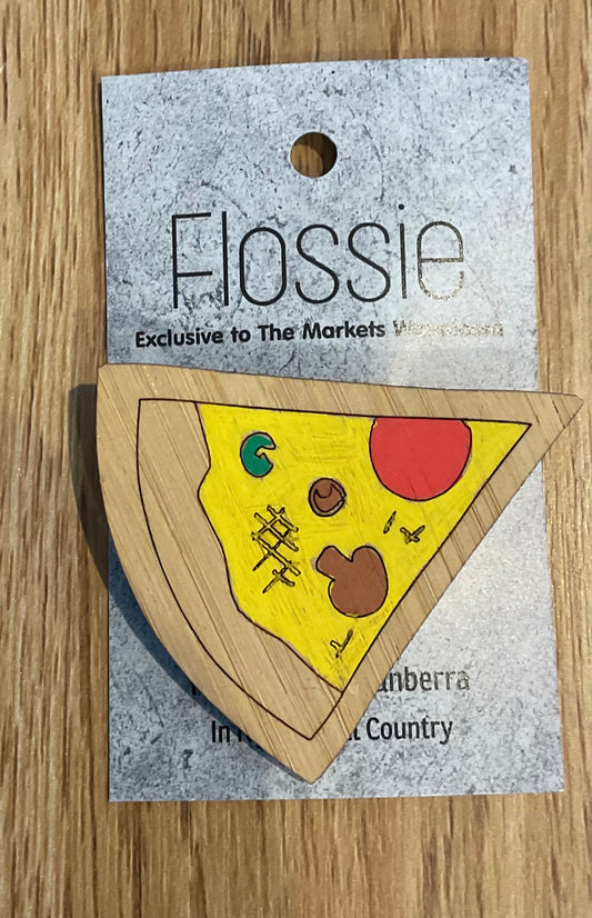 *Brooch Hand Painted Pizza Slice