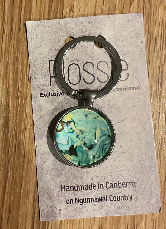 *Glass Dome Keychain Silver