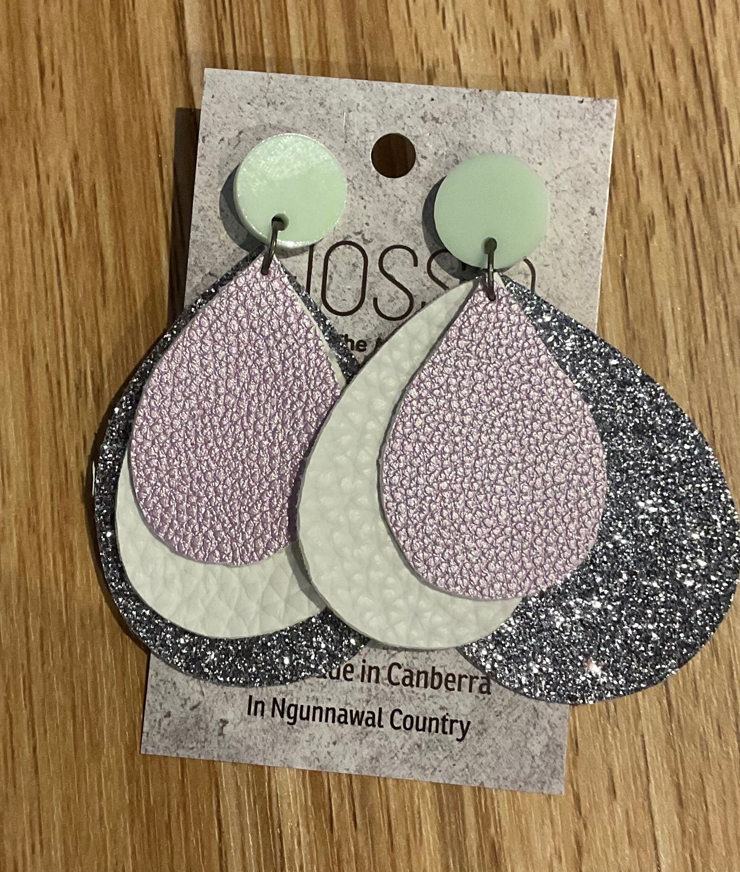 *Earrings Glitter Three Layered Dangles