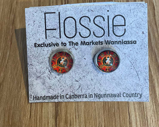 *Earrings Mandala Glass Dome Studs