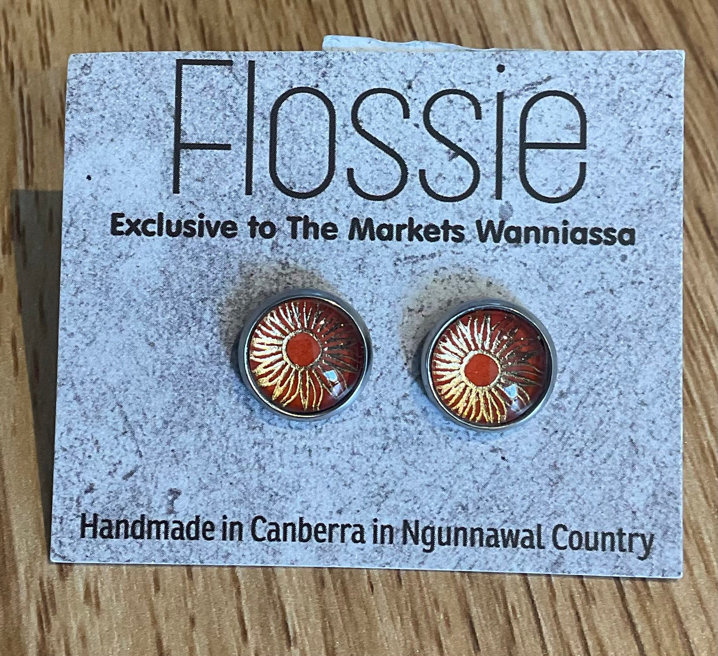 *Earrings Mandala Glass Dome Studs