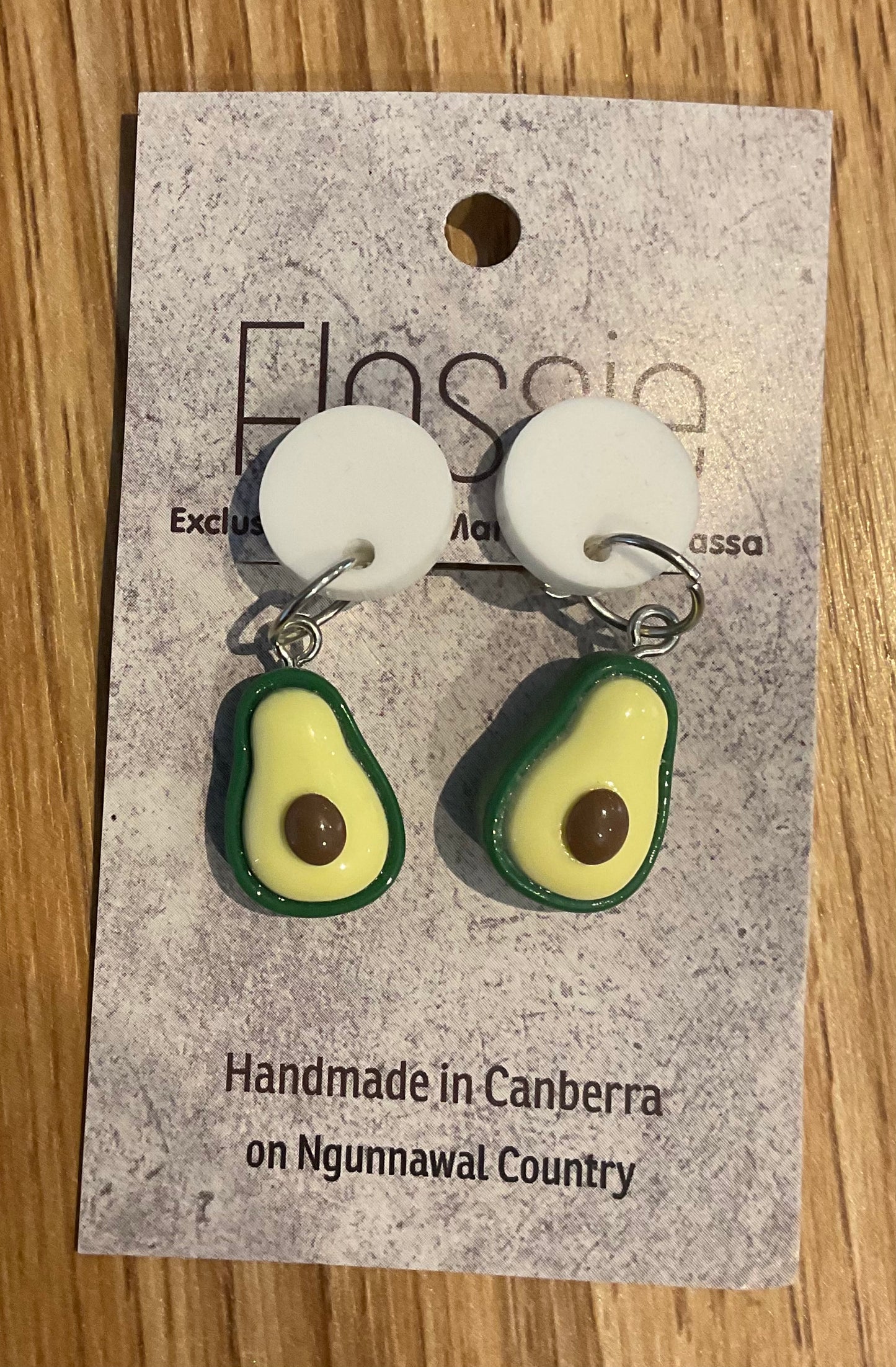 *Earrings Clip on Dangles Avocados
