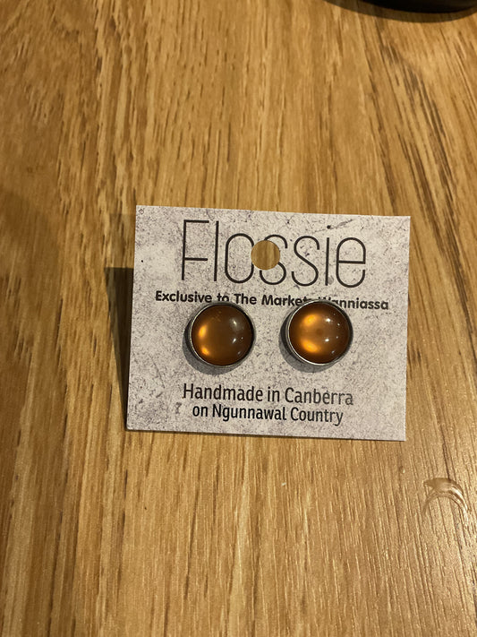 *Earrings Glass Dome Studs Three Toned Ombre