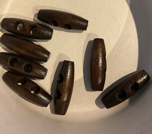 *Loose Buttons - Wooden Dark Brown Toggles