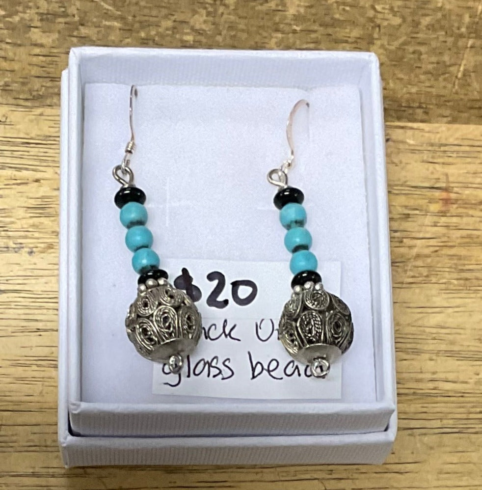 Beaded Stone Earrings Various