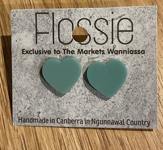 *Earrings Jade Heart Studs