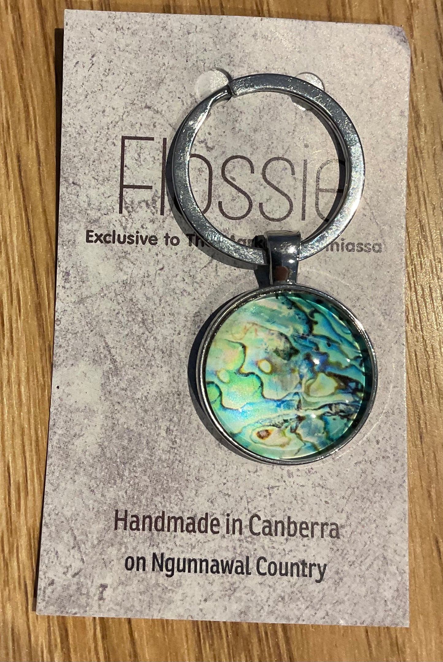 *Glass Dome Keychain Silver