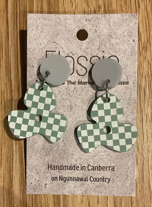*Earrings Acrylic Hand Painted Flower Dangles