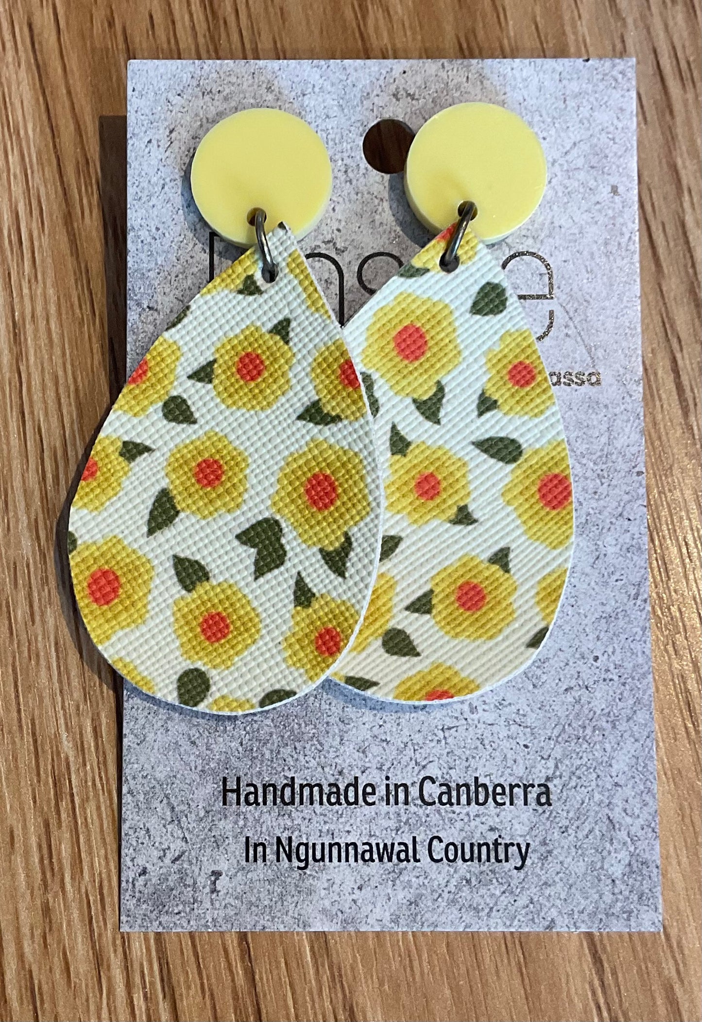 *Earrings Yellow Blooms Dangles
