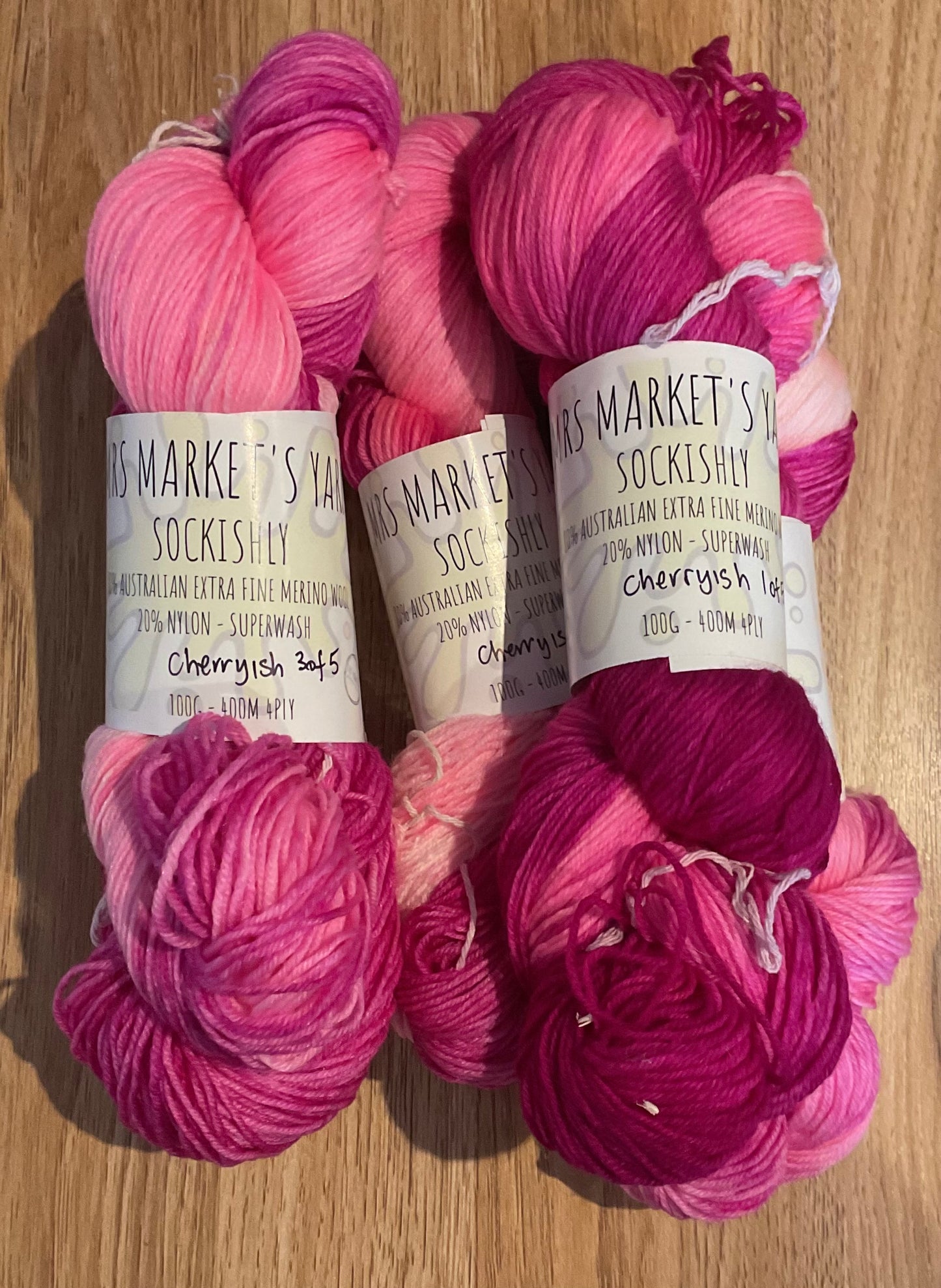 *Sockishly Yarn 4ply Cherryish