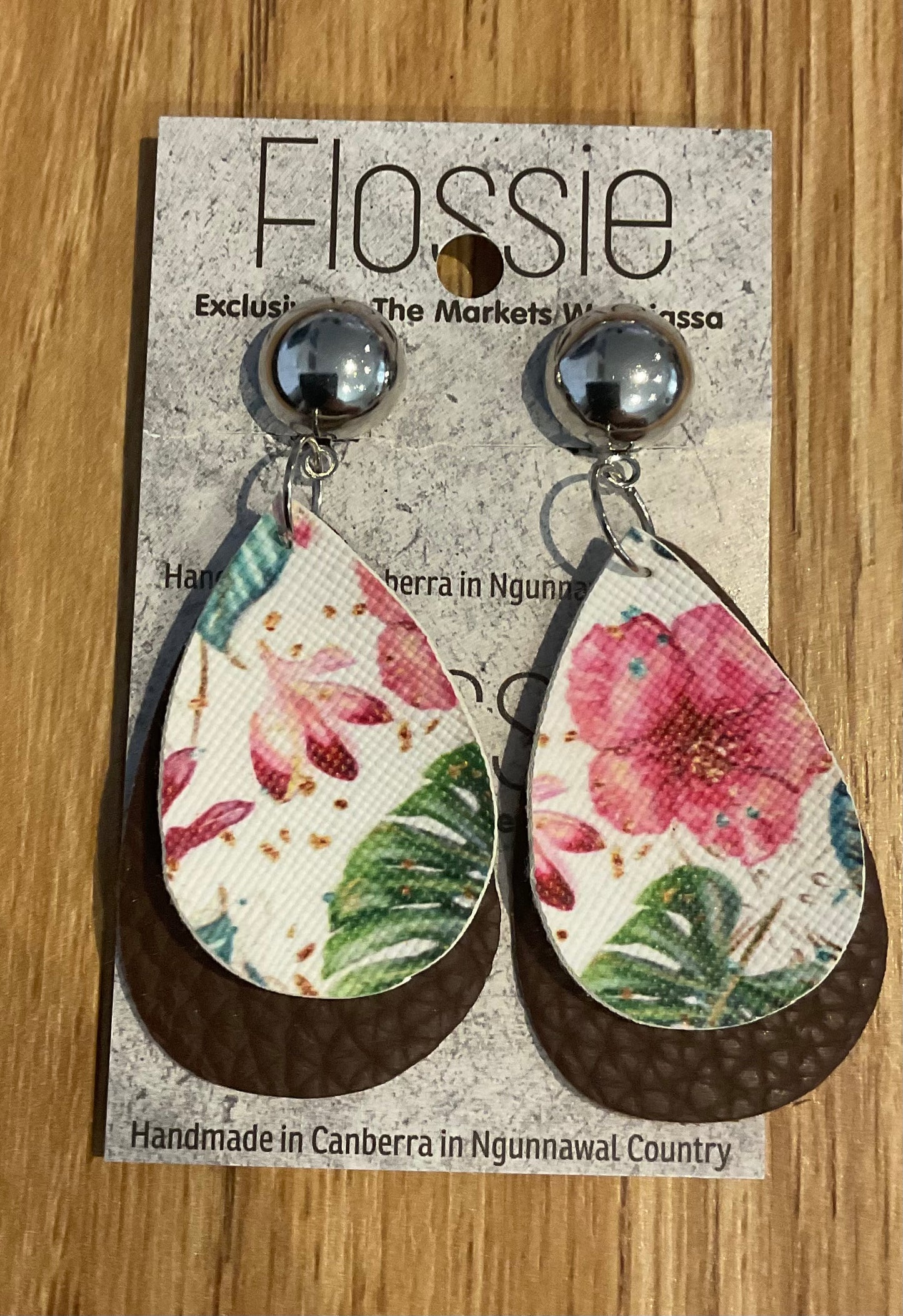 *Earrings Clip on Dangles Faux Leather