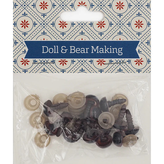 Safety Eyes Brown 7.5mm - 14pc