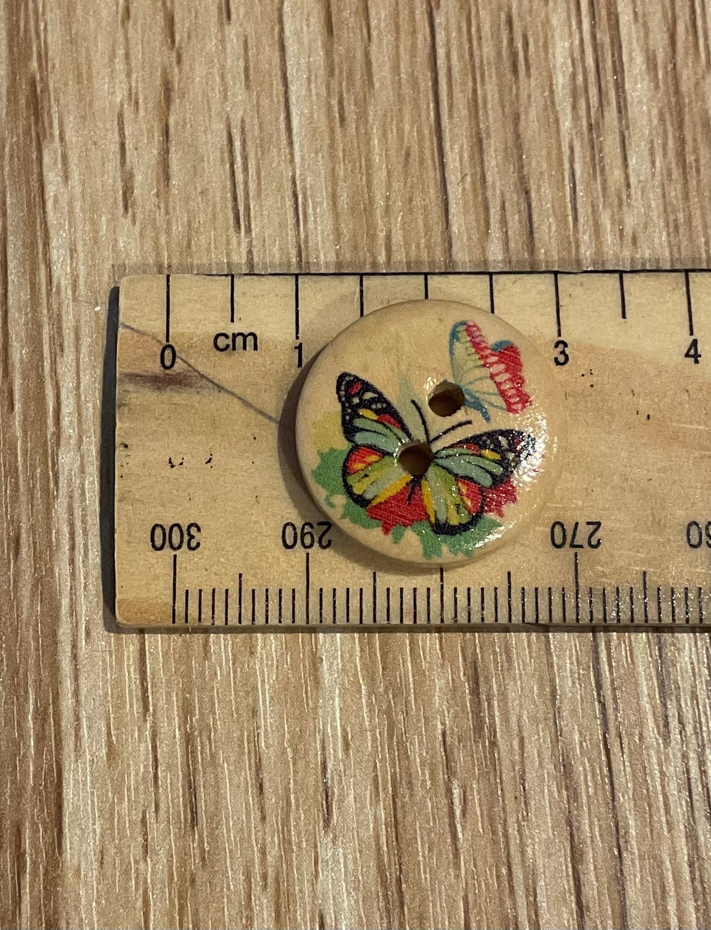 *Loose Buttons - Wooden Butterfly Print