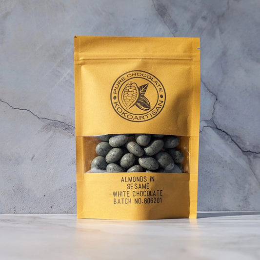 Almonds in Sesame White Chocolate