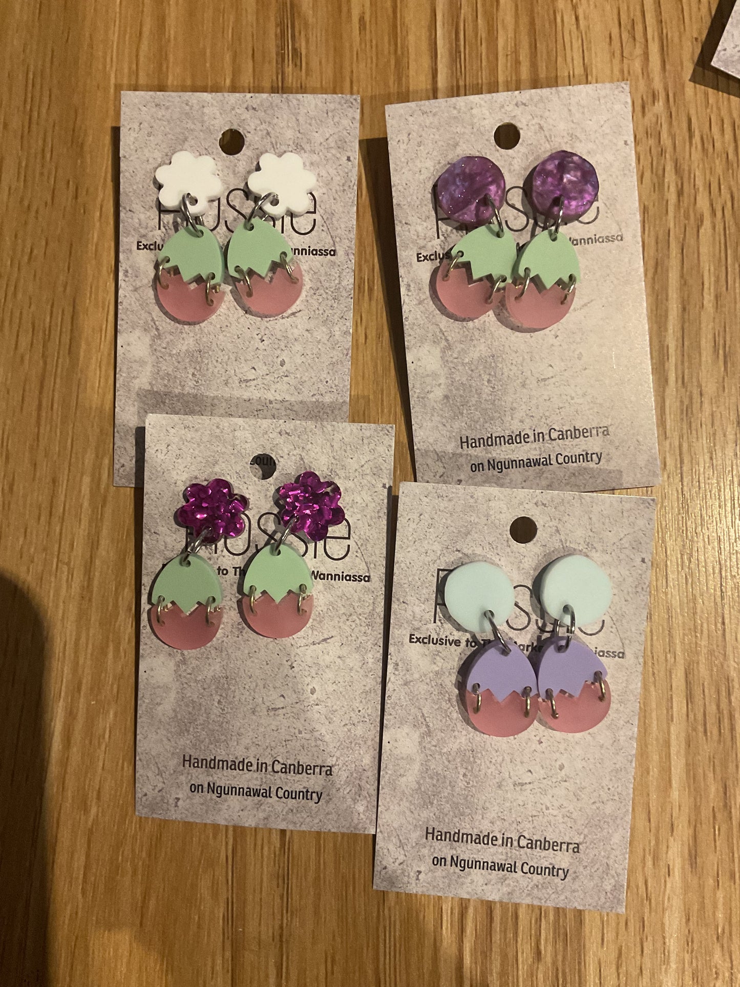 *Earrings Acrylic Egg Dangles