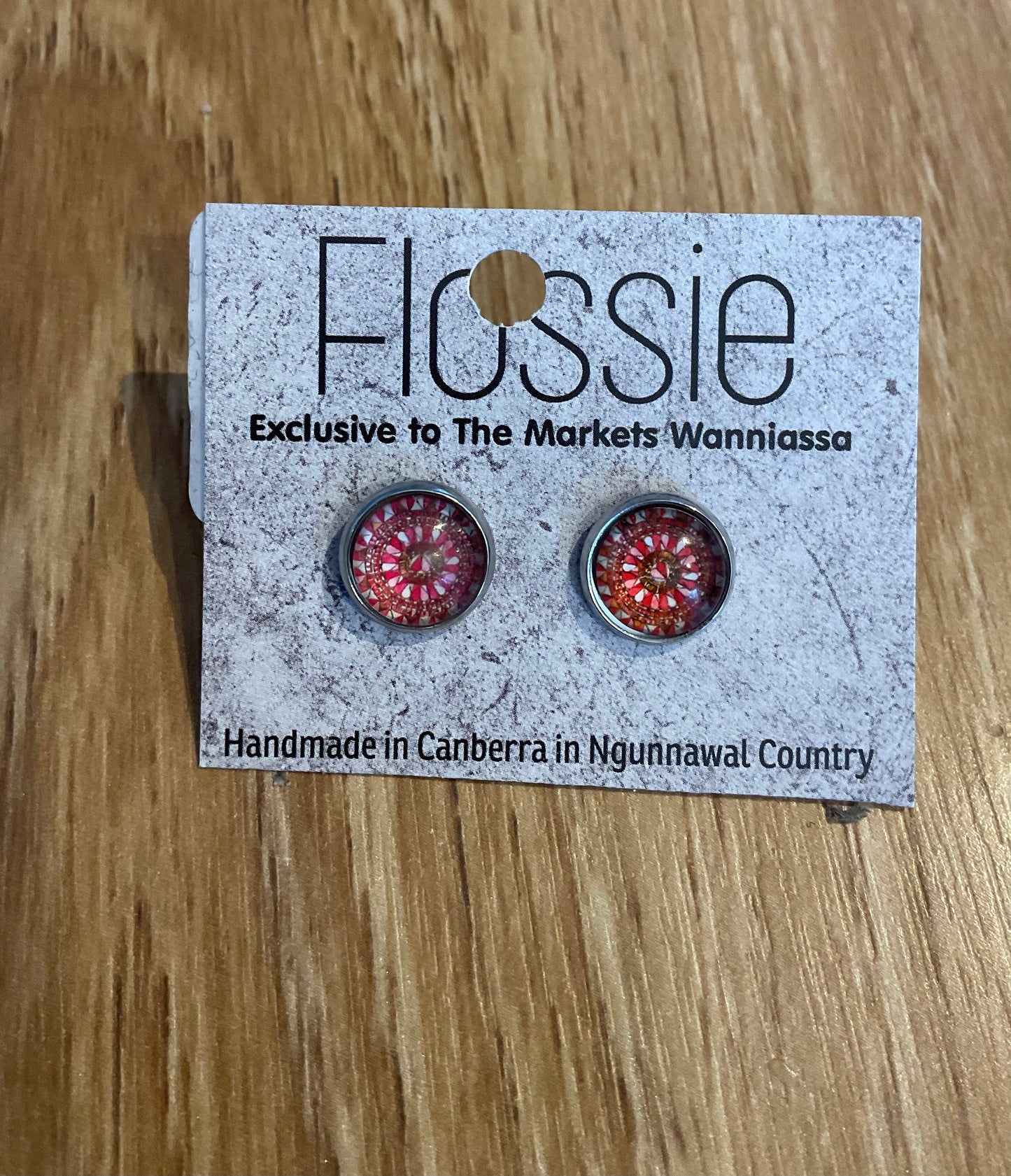 *Earrings Mandala Glass Dome Studs