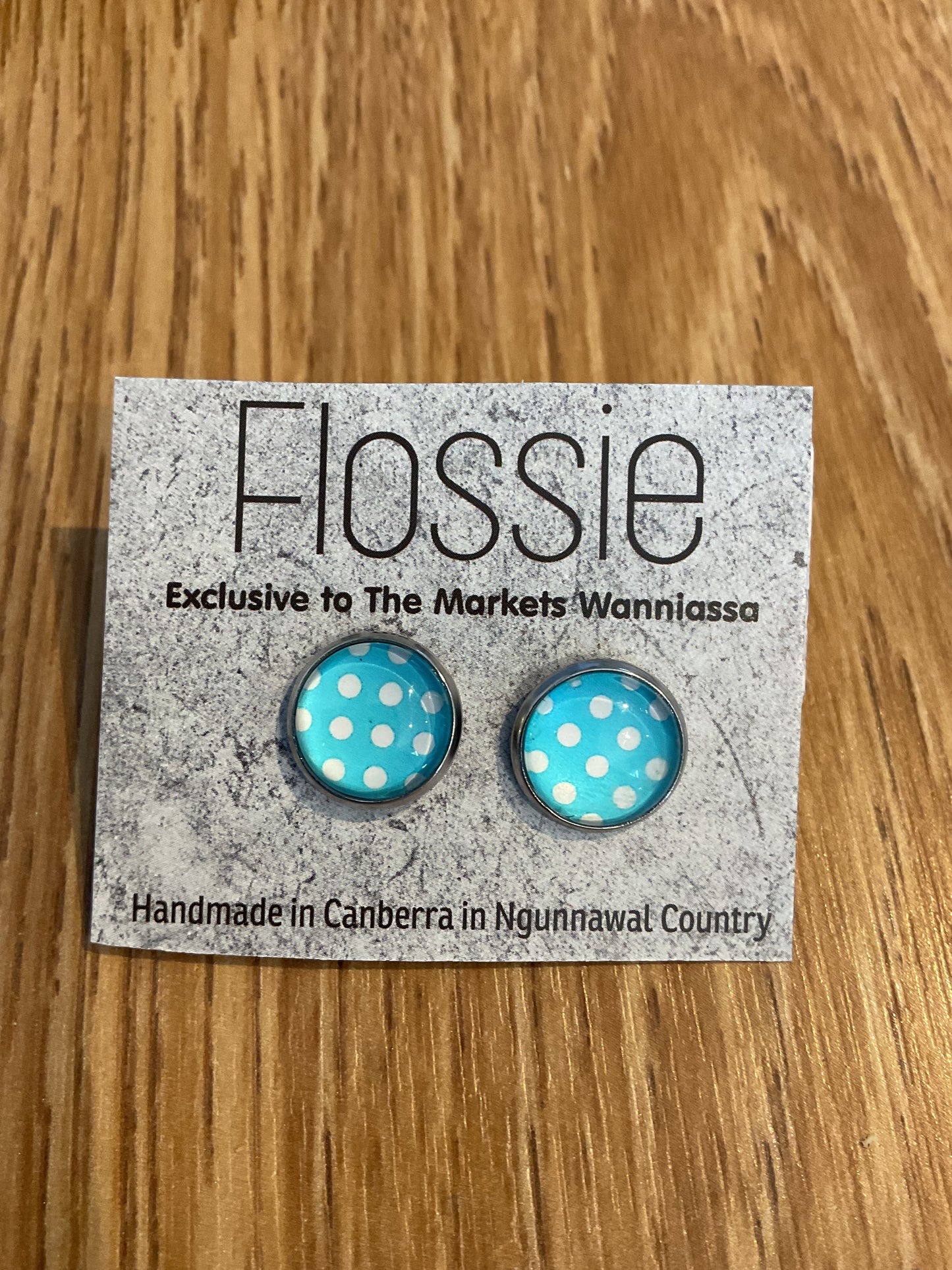 *Earrings Light Blue Spots Studs