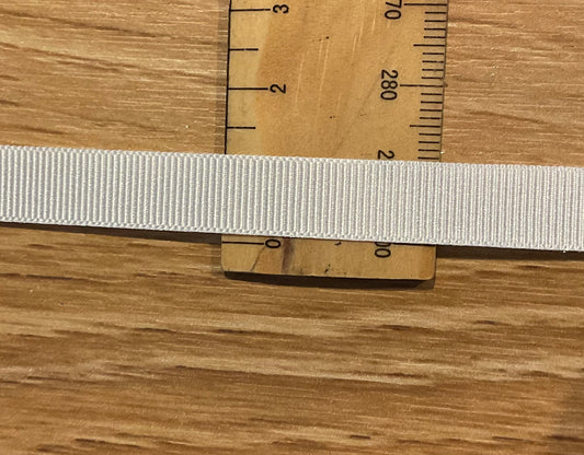 *Ribbon White Grosgrain 10mm Per Metre