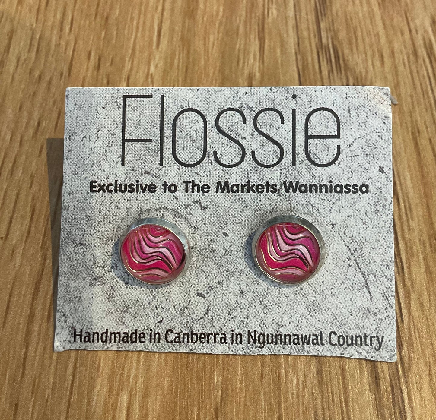 *Earrings Pink Swirl Studs