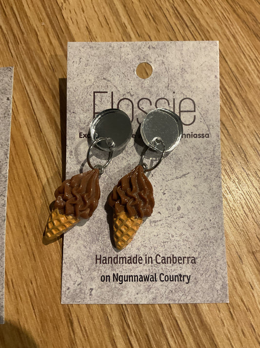 *Earrings Chocolate Ice Cream Dangles