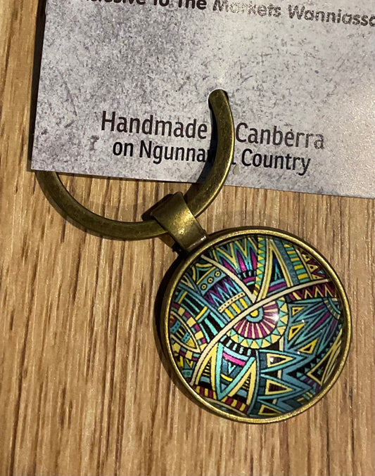 *Glass Dome Keychain Bronze