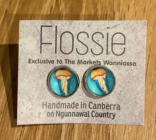 *Earrings Jellyfish Glass Studs
