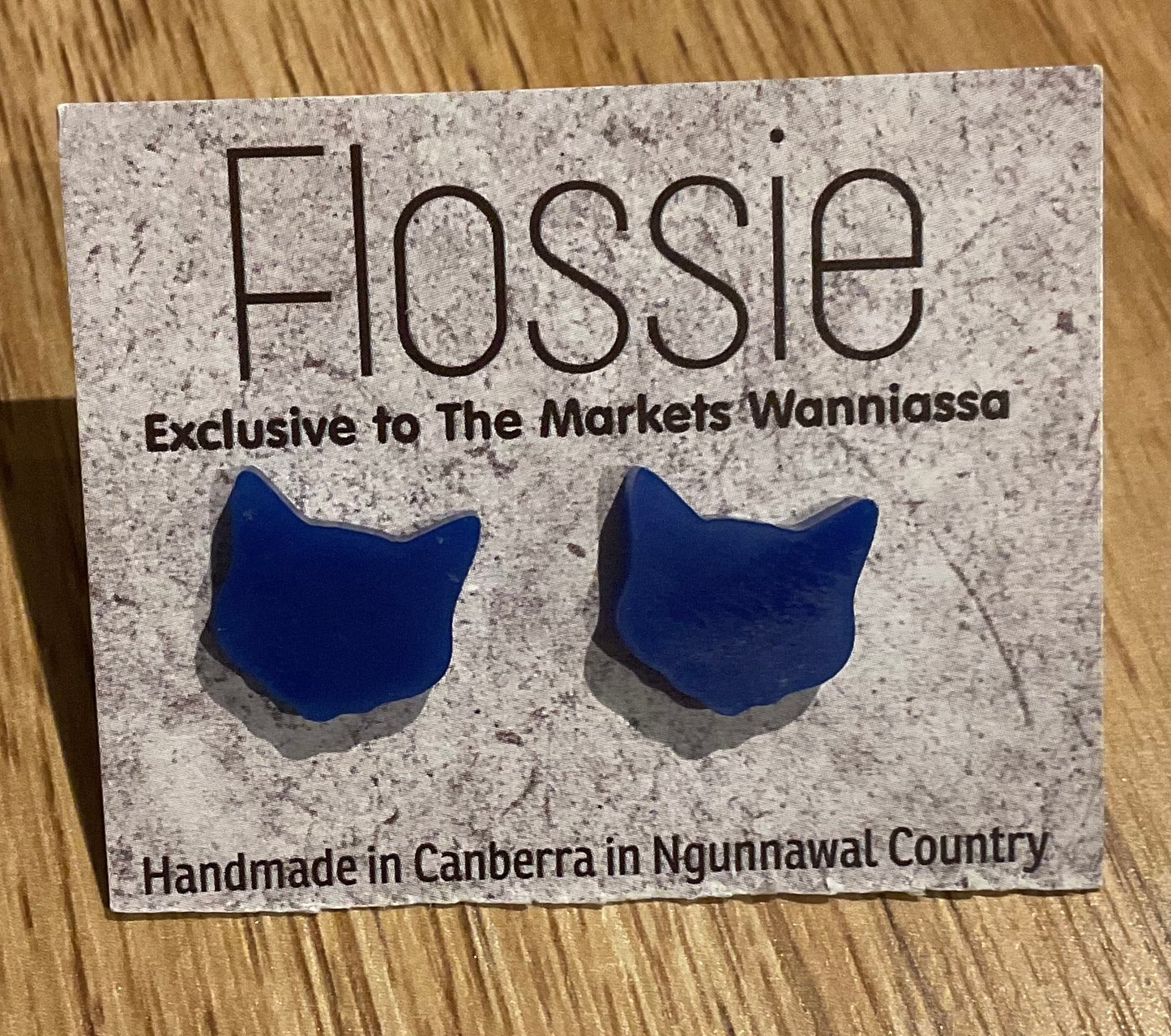 *Earrings Blue Cat Studs