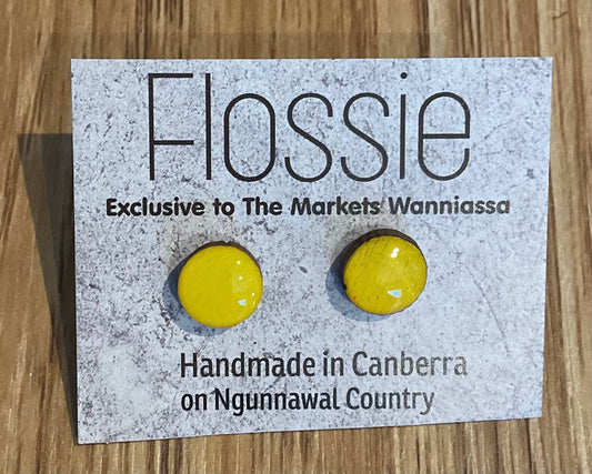 *Earrings Painted Yellow Resin Studs