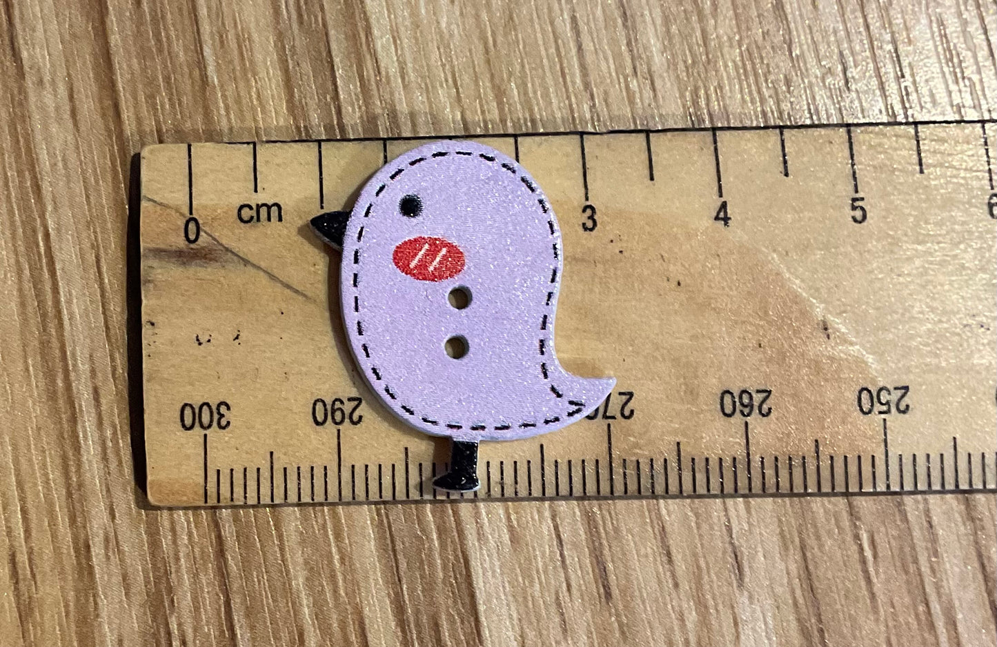 *Loose Buttons -Wooden Printed Birds