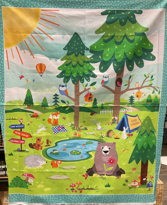 Fabric - Happy Camper Panel Multi