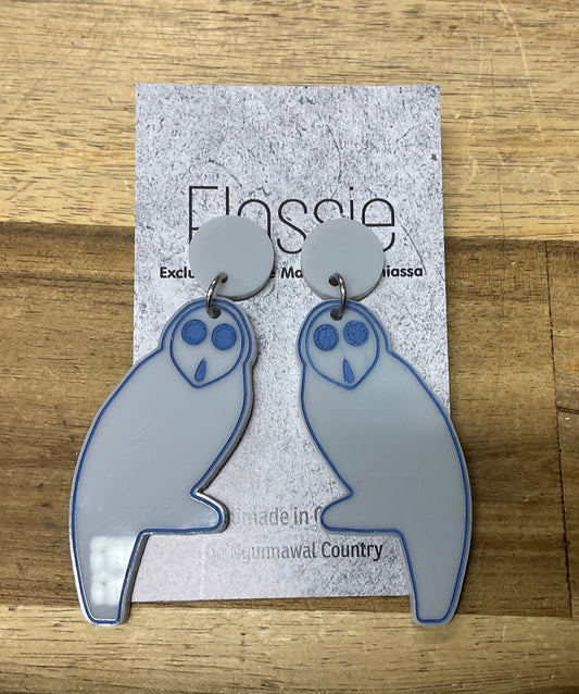 Belconnen Owl Earrings Dangle Acrylic
