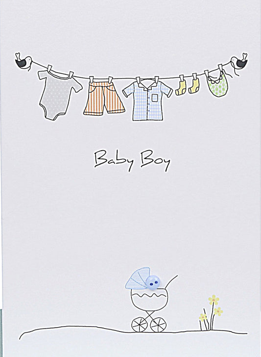 Baby Greeting Card -Clothesline