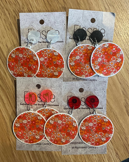 *Earrings Orange Garden Dangles