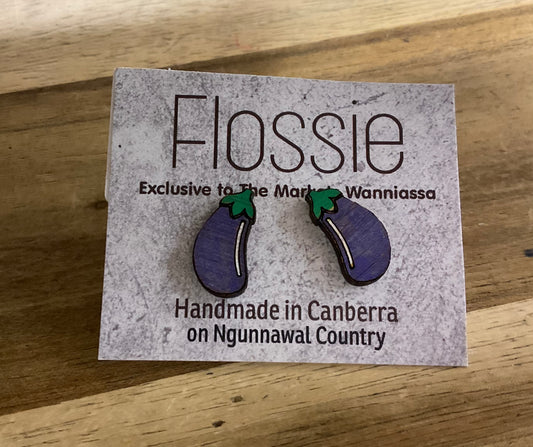 Earrings Eggplant Studs