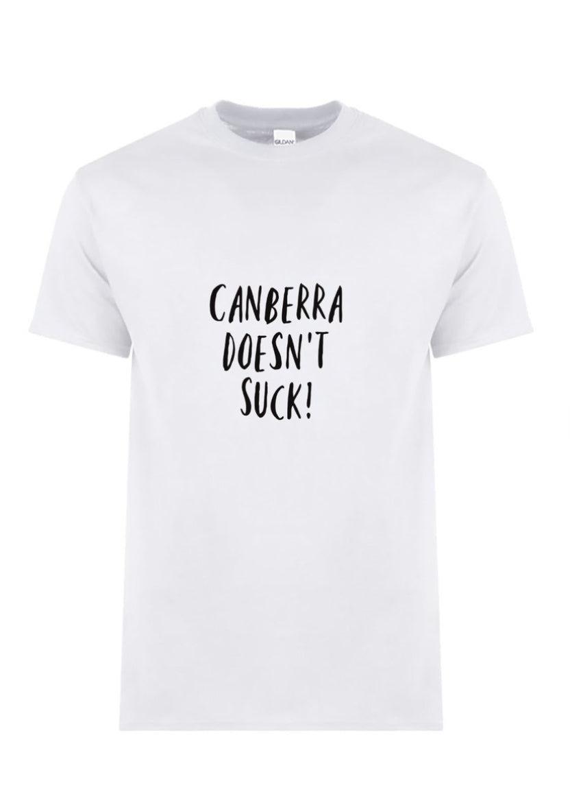 Canberra Doesn't Suck Crew Neck Tee Adult