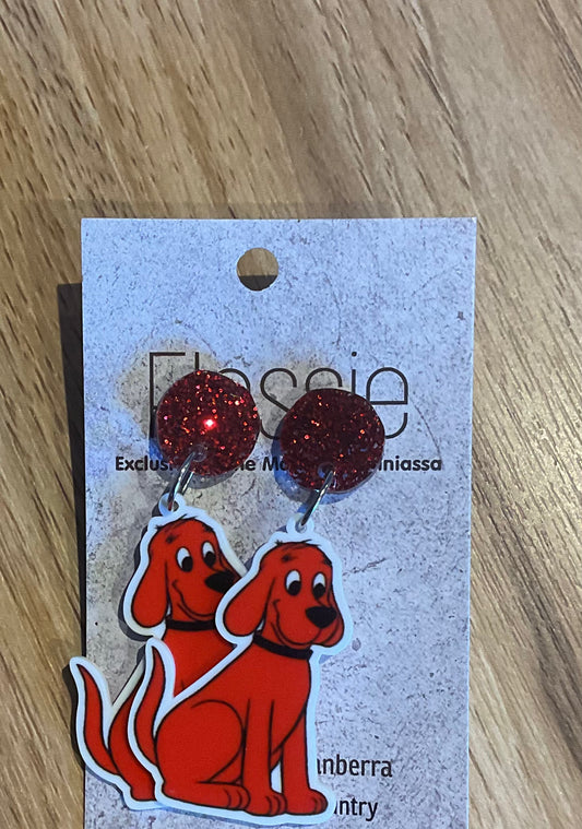 *Earrings Clifford Dog Dangles