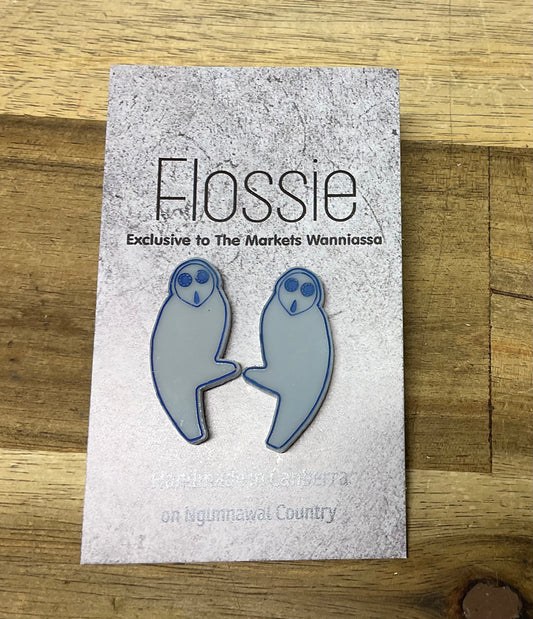 Belconnen Owl Earrings Stud Acrylic