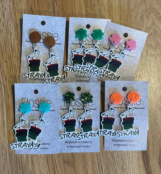 *Earrings Bin Chicken Straya Dangles