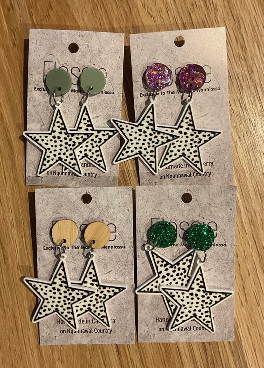 *Earrings Spotted Stars Dangles
