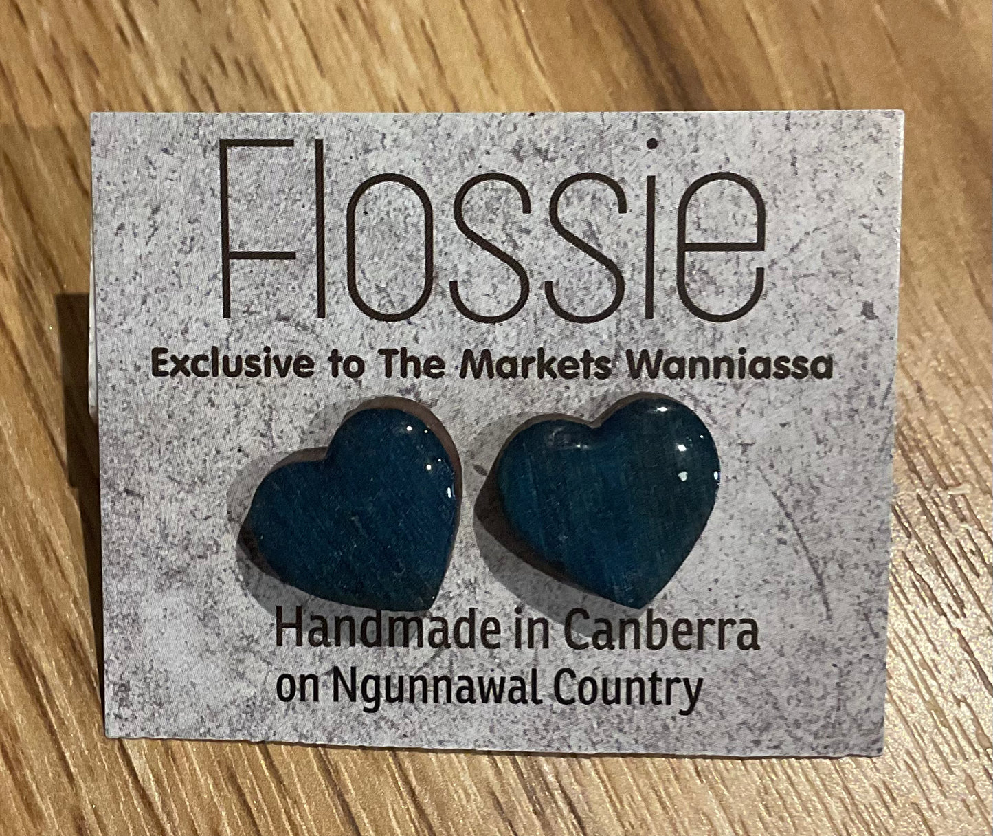 *Earrings Resin Hearts Sky Blue