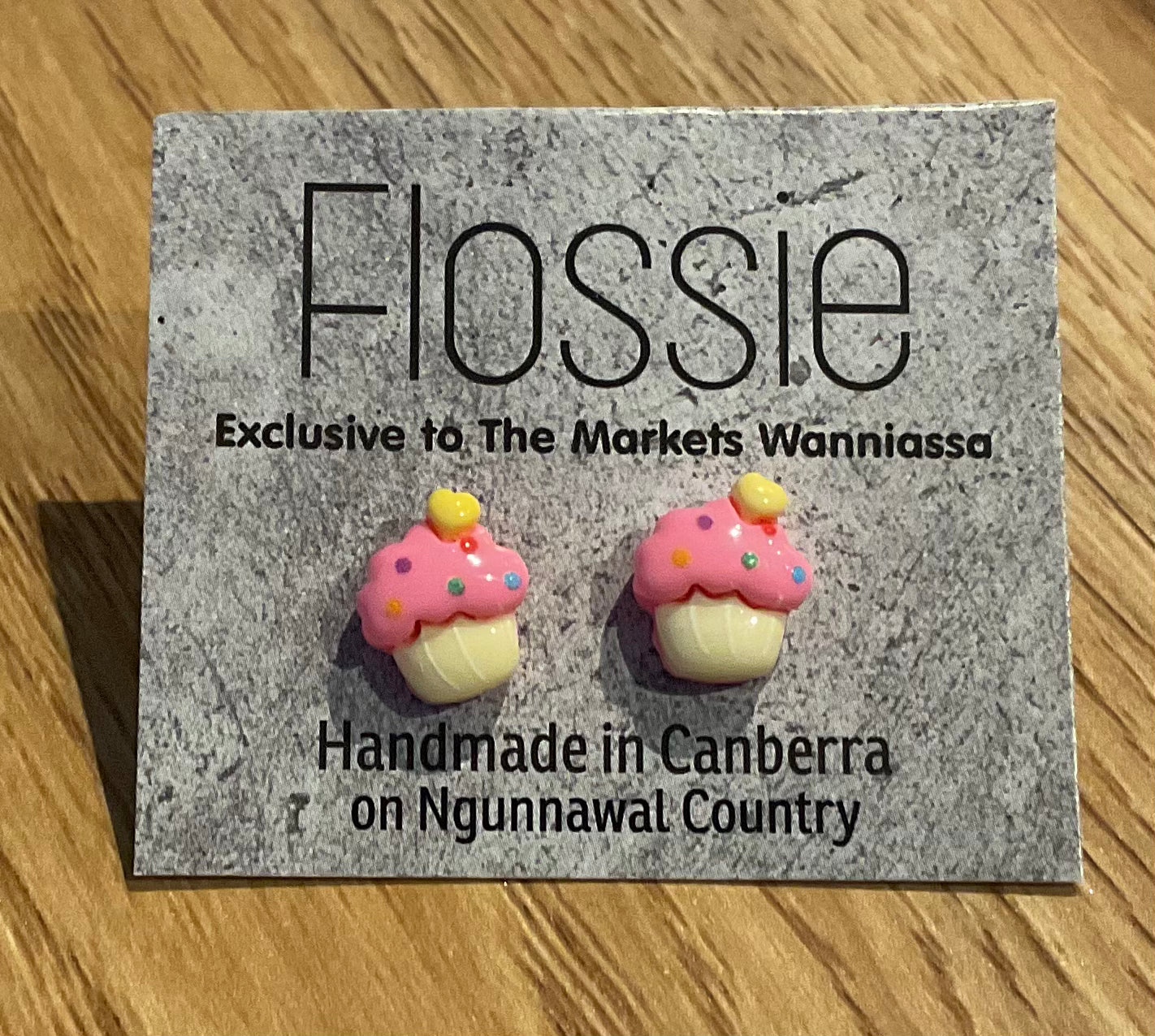*Earrings Pink Cupcake Studs
