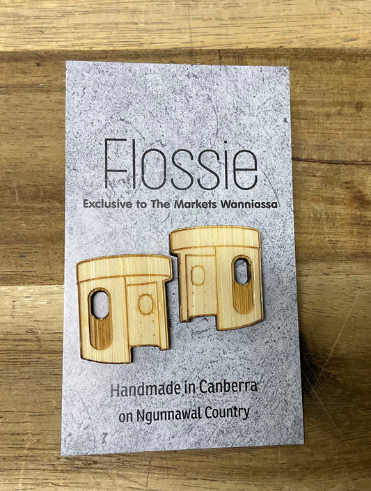 Canberra Bus Shelter Earrings Stud Bamboo