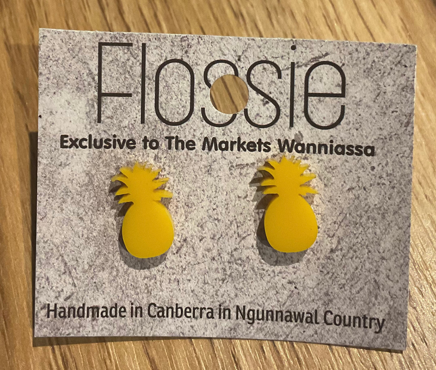 Earrings Yellow Pineapple Studs