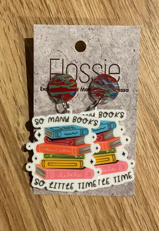 *Earrings So Many Books Dangles