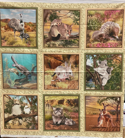 Fabric - Panel Collage Wildlife Valley 11