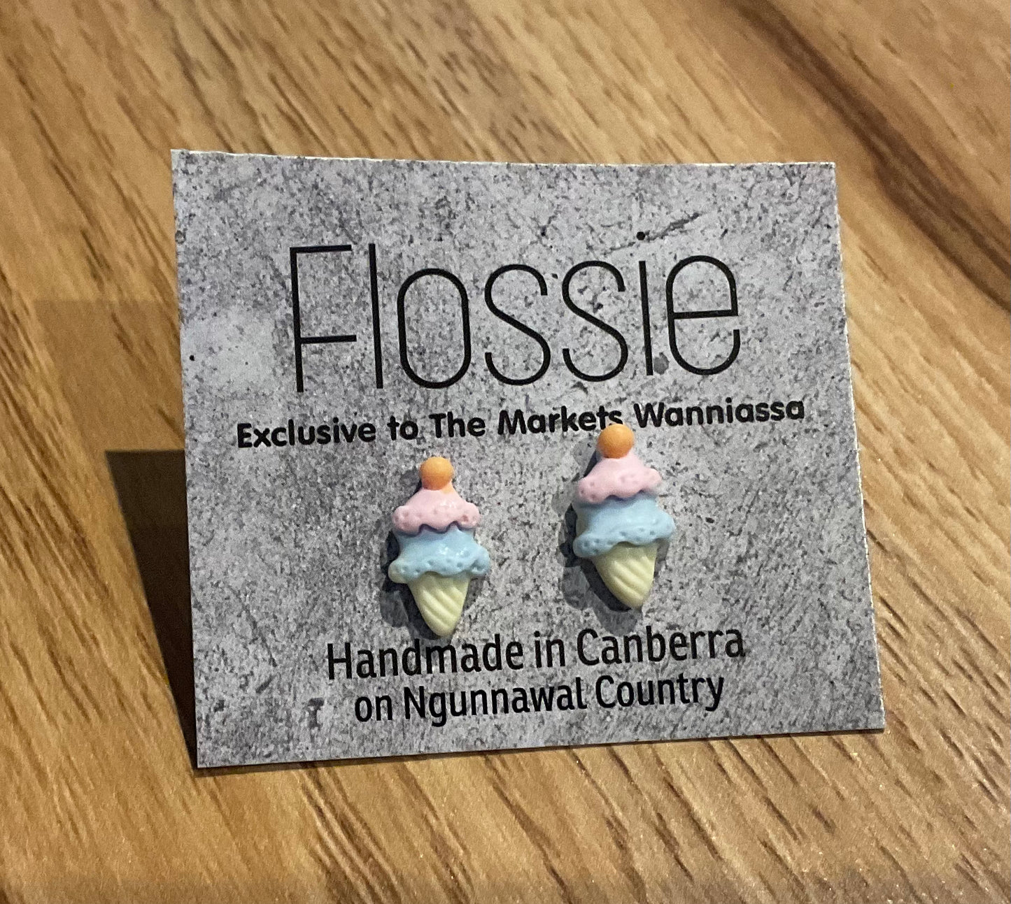 *Earrings Double Scoop Icecream Cones Studs